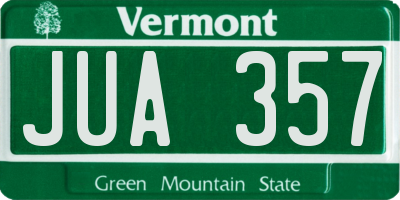 VT license plate JUA357