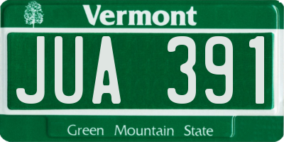 VT license plate JUA391