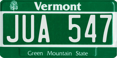 VT license plate JUA547
