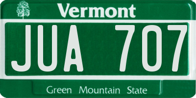 VT license plate JUA707