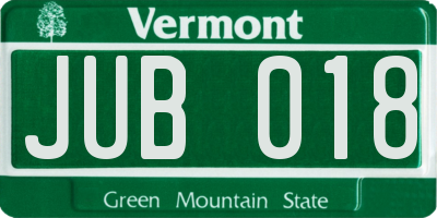 VT license plate JUB018