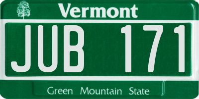 VT license plate JUB171