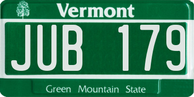 VT license plate JUB179