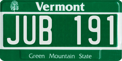 VT license plate JUB191