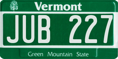 VT license plate JUB227
