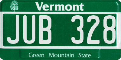 VT license plate JUB328