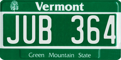 VT license plate JUB364