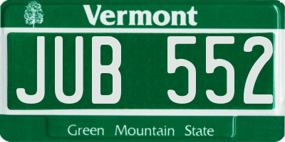 VT license plate JUB552
