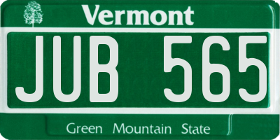 VT license plate JUB565