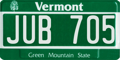 VT license plate JUB705