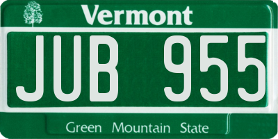 VT license plate JUB955