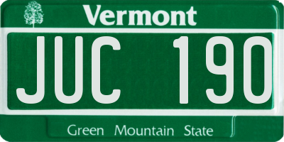VT license plate JUC190