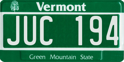 VT license plate JUC194