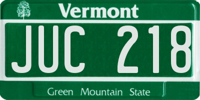 VT license plate JUC218
