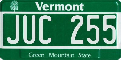 VT license plate JUC255
