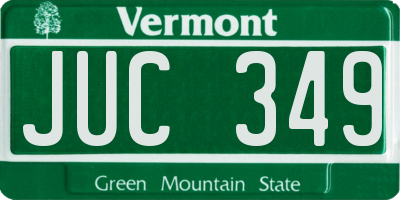 VT license plate JUC349