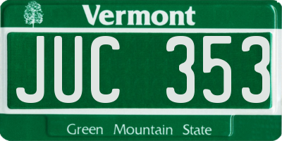 VT license plate JUC353
