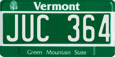 VT license plate JUC364