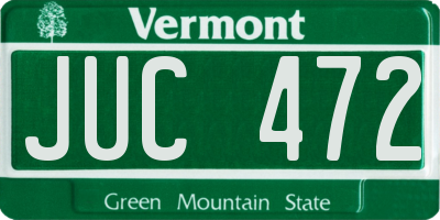 VT license plate JUC472