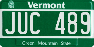 VT license plate JUC489