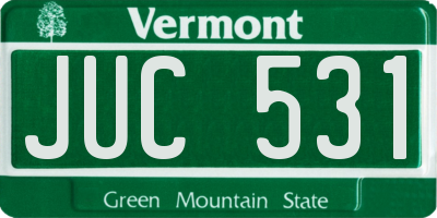 VT license plate JUC531