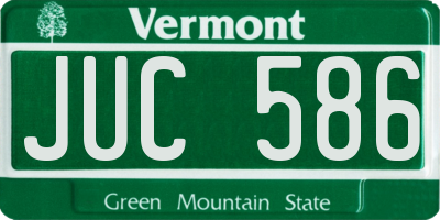VT license plate JUC586
