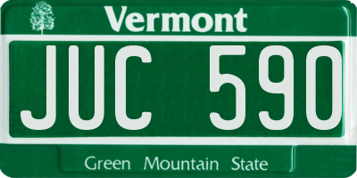 VT license plate JUC590