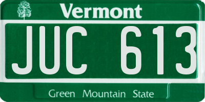 VT license plate JUC613