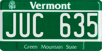 VT license plate JUC635