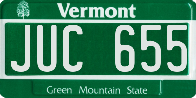 VT license plate JUC655
