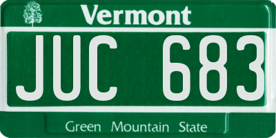 VT license plate JUC683