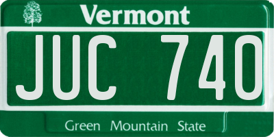 VT license plate JUC740