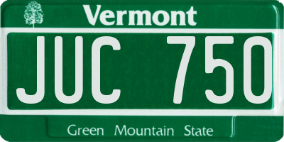 VT license plate JUC750