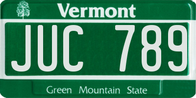 VT license plate JUC789