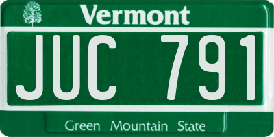 VT license plate JUC791