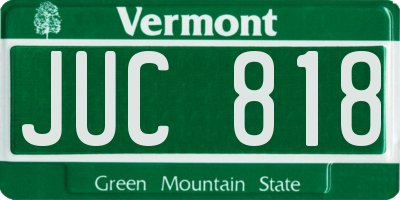 VT license plate JUC818