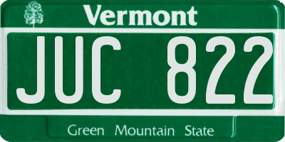 VT license plate JUC822