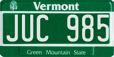 VT license plate JUC985