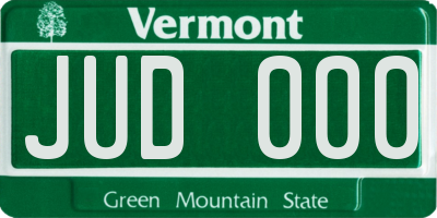 VT license plate JUD000
