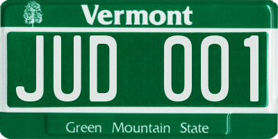 VT license plate JUD001