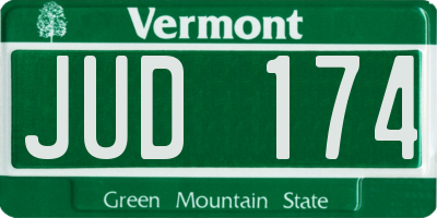 VT license plate JUD174