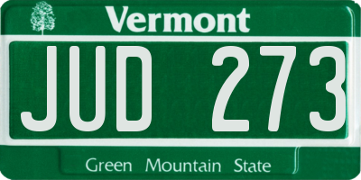 VT license plate JUD273