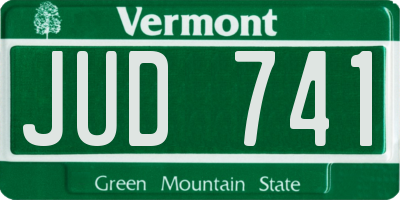 VT license plate JUD741