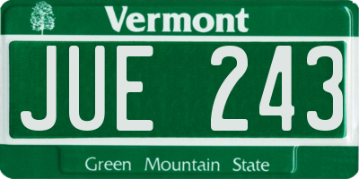 VT license plate JUE243