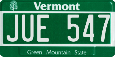 VT license plate JUE547
