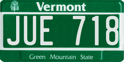 VT license plate JUE718