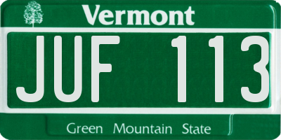 VT license plate JUF113