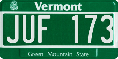 VT license plate JUF173