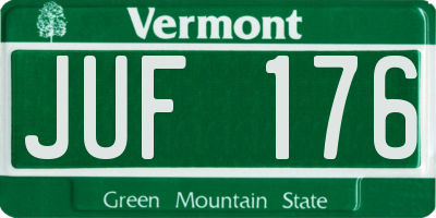 VT license plate JUF176