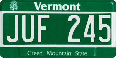 VT license plate JUF245